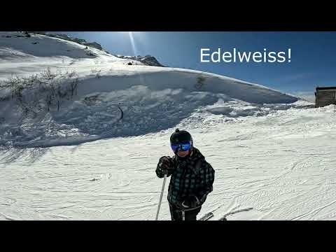 Alpe D'Huez. Edelweiss! Geogeous blue on the eastern side of the resort