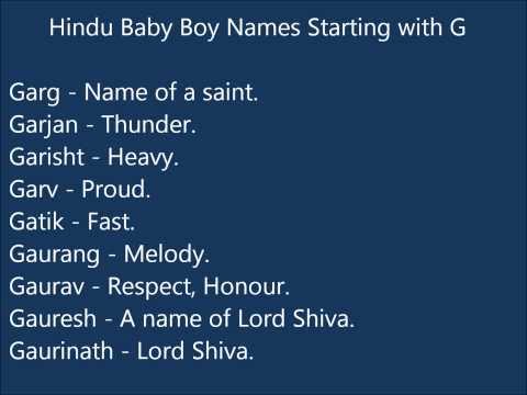 Indian Hindu Baby Boy Names G