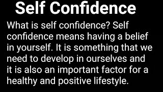 Speech on Self Confidence | Self Confidence speech in English | Speech-2 on Self Confidence