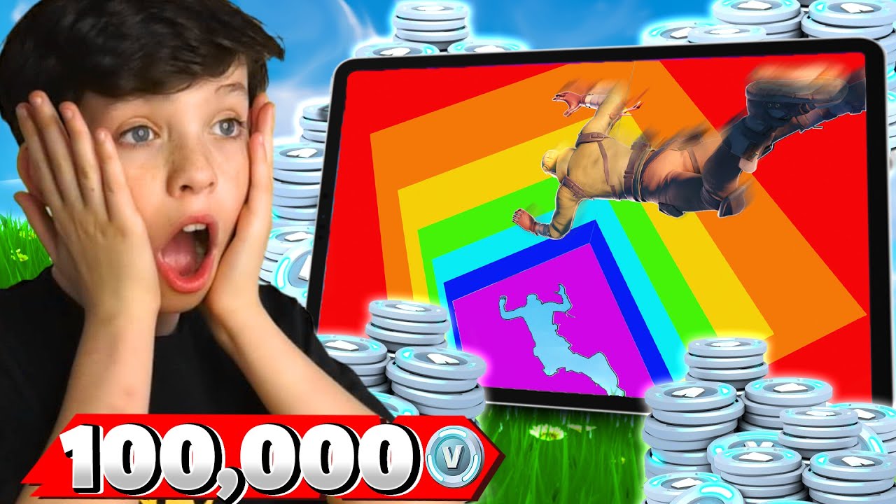 PC vs Mobile Rainbow Dropper vs My Little Brother for 100K VBucks!