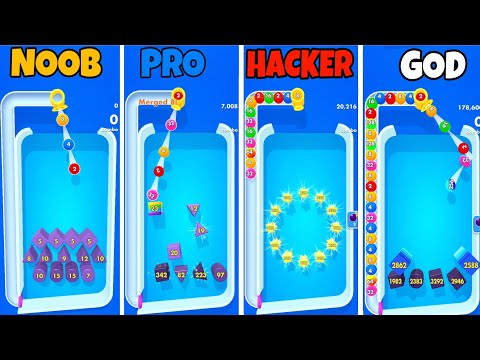NOOB vs PRO vs HACKER vs GOD | in Bounce Merge