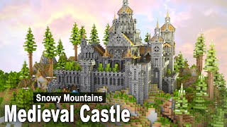 Minecraft: How to build a Mountain Deepslate Castle | Tutorial Part.1