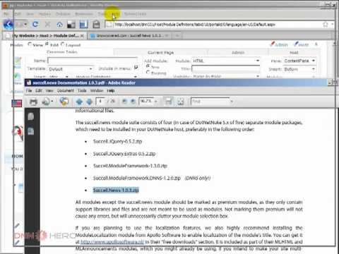 DotNetNuke Tutorial, News Module in multiple languages - Succell News - Part 1/2 - Video #141