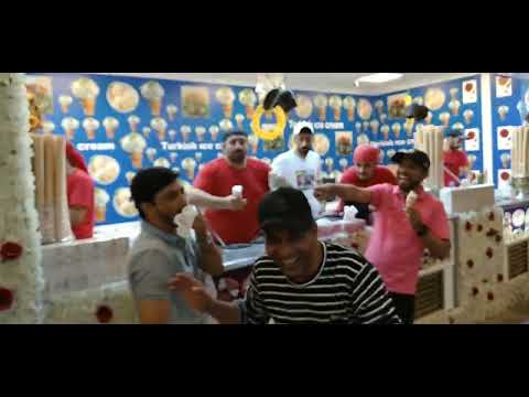 Dancing at the ice cream shop.