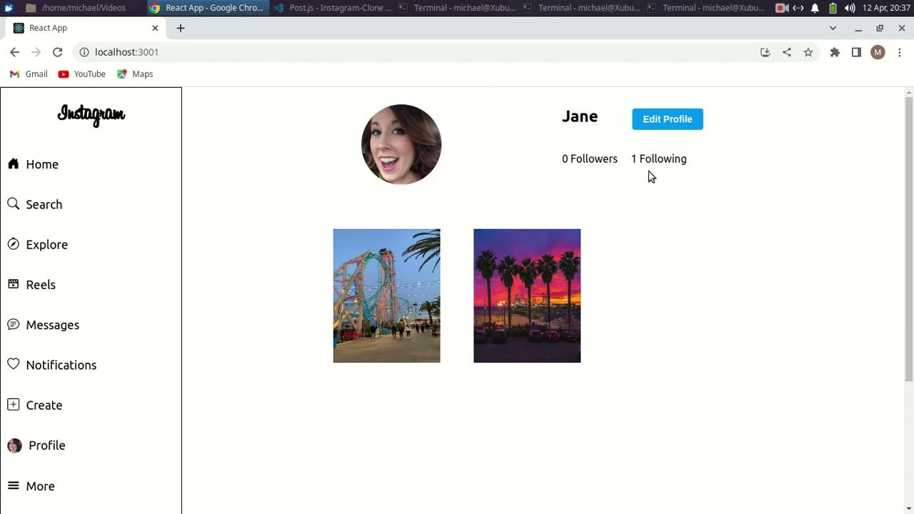 Fullstack Rails API/React front end Instagram Clone