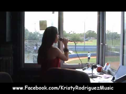 Kristy Rodriguez Singing the National Anthem LIVE @ St. Thomas University