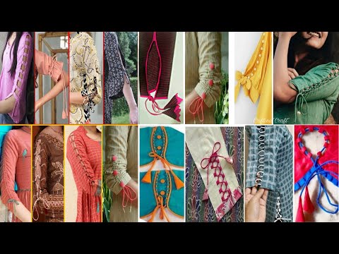 ফিতা/লেইস দিয়ে জামার হাতার ডিজাইন || sleeves design with dori || Baju ke design | sleeve with lace