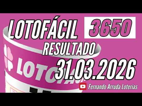 Lotofácil 3650 de hoje 31/03 Resultado concurso sorteio 3649 ganhadores de hoje