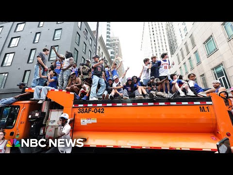 LIVE: Fans celebrate New York Knicks NBA championship with ticker-tape parade | NBC News