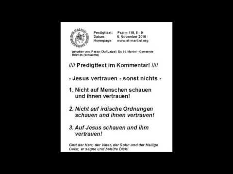 06.11.2016 - Trust in Jesus - nothing else
