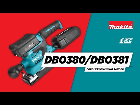 Makita Cordless Finishing Sander LXT 18V, 93×185 mm Pad, 4,000–12,000 OPM, 1.5 kg DBO380RTJ video