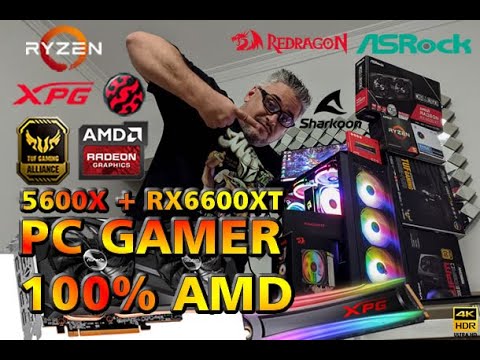 Como MONTAR um PC com AMD Ryzen + RX 6600XT + SSD NVMe XPG + 2x8GB DDR4 ... 💥 100% AMD em 2022