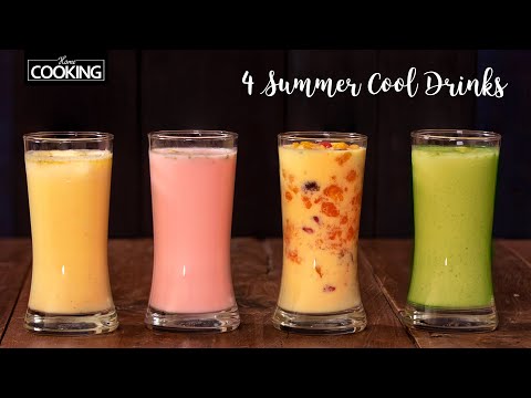4 Refreshing Summer Drinks | Pista Milk | Badam Milk | Fruit Mixer | Rose Milk @HomeCookingShow