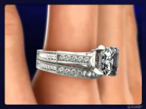 2.50Ct Asscher Cut Tiffany Style Engagement Ring in White Gold