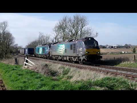 DRS 88005 & 68018 - 4S45 Diverted Intermodal, Chellaston 04/04/21.
