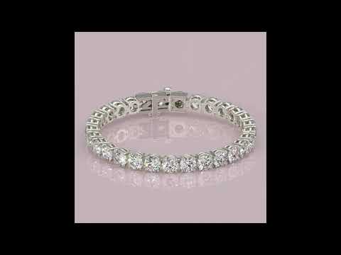 360 Diamond Tennis Bracelet video - 18k White Gold - Vvs Diamonds - 12 carat -