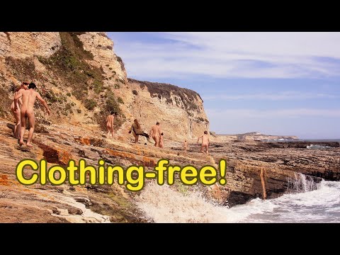 Prowling Panther Beach - nudist group explores oceanside rock formations