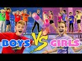GIRLS Vs BOYS Ninja Kidz Action Park Challenge