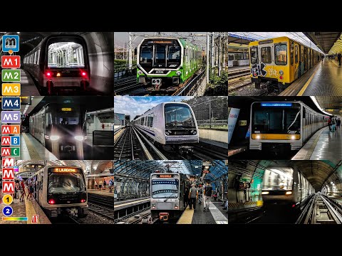 🇮🇹 All the Metro Lines in Italy ( Milan / Rome / Naples / Brescia / Genoa / Turin / Catania ) (2023)