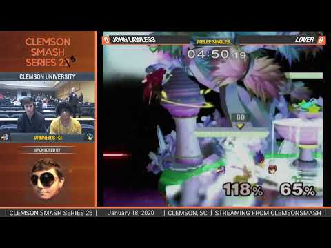 Clemson Smash Series 25 - Winners R3 - John Lawless (Falco) vs. Lover (Captain Falcon) - SSBM