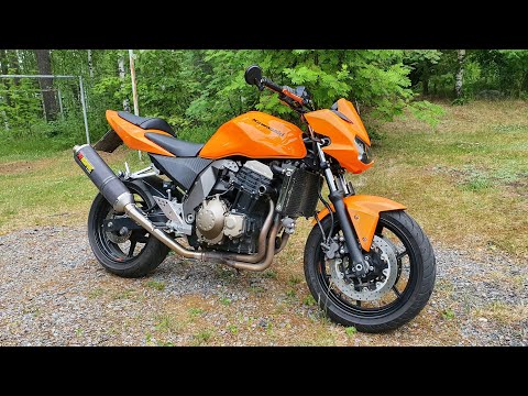 Kawasaki Z750 2006 cold engine start, walk around   @fatstarman
