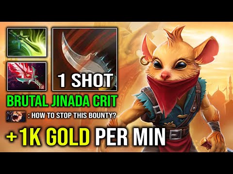 WTF +1K Gold Per Min Hyper Carry Bounty Hunter 100% Crit No Fear Run At Everyone Dota 2