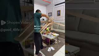 Beli di👆atau👉 Kipas plafon 42 inci dengan lampu LED dan remote, 6 mode angin, cocok untuk rumah