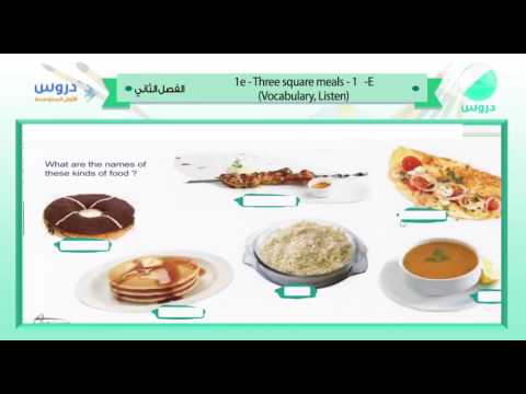 الاول المتوسط | الفصل الدراسي الثاني1438 | الانجليزية|1e-three square meals -1