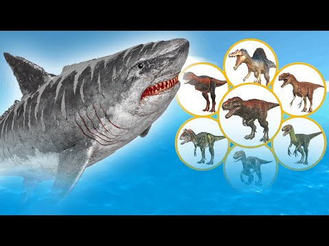 MEGALODON vs ALL UNITS (Dinosaurs) - Animal Revolt Battle Simulator