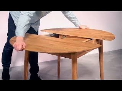 Table à manger ronde extensible 110 à 145 cm en chêne massif blanchi Kundy