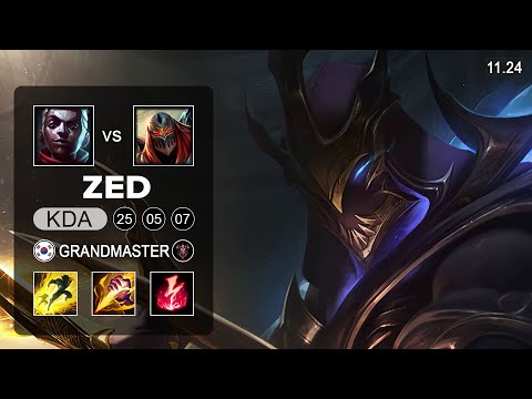 Zed Jungle vs Ekko - KR Grandmaster   PreSeason 12 Patch 11 24