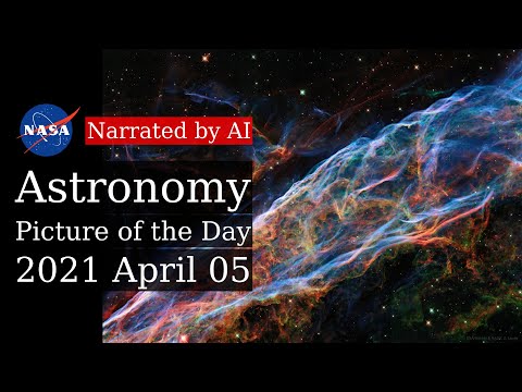 APOD: 2021-04-05 - Veil Nebula: Wisps of an Exploded Star (Narrated by Emma)