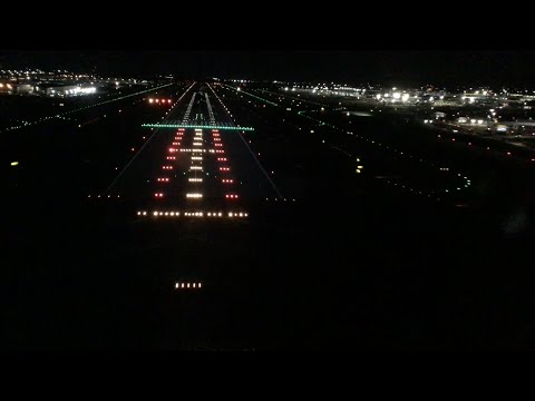Follow the lights to the runway! New York JFK 13L approach and landing! @frontrow-view 