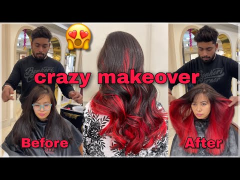 Amazing hair transformation 😮🔥| Red ombre balayage...