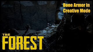 The Forest, PS4, Getting Bone Armor in Creative Mode.