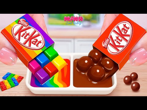 🍰Sättigender Regenbogen-KitKat vs. Schokoladen-KitKat-Kuchen🍰Beste Mini-Kuchen-Zusammenstellung |...
