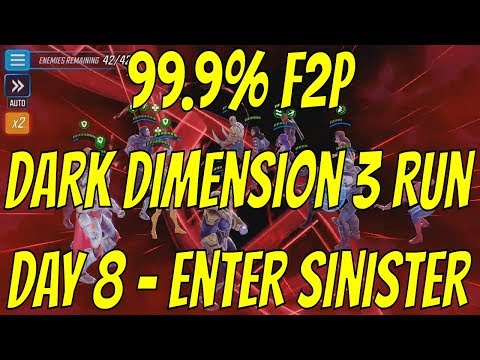 99.9% F2P Dark Dimension 3 Run Day 8: Enter Sinister - Marvel Strike Force