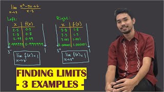 FINDING LIMITS USING TABLE OF VALUES - 3 EXAMPLES