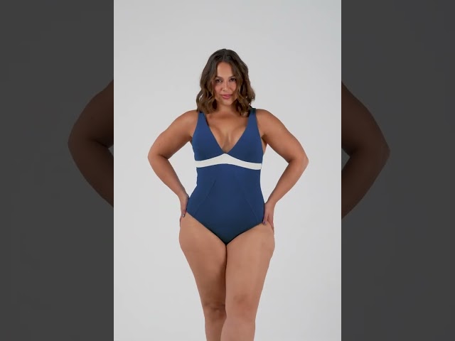 Body Maiô Canelado Com Recorde Diagonal Comfy Azul