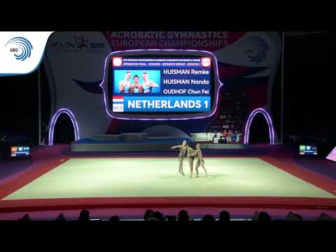 Women's group The Netherlands - 2019 Acro Europeans, dynamic final