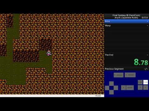 Final Fantasy III (FamiCom) Any% (Japanese Rules) 11:42 World Record Speedrun