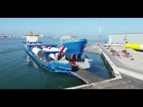 Rotra Mare/ Esbjerg - Rotterdam with towers on board/ Man overboard drill