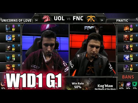 Unicorns of Love vs Fnatic | S5 EU LCS Summer 2015 Week 1 Day 1 | UOL vs FNC G1 W1D1