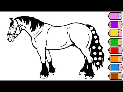 Horse Coloring Pages - Drawing for Kids - YouTube Videos For Children