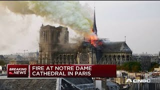 Fire breaks out at Notre Dame cathedral in Paris