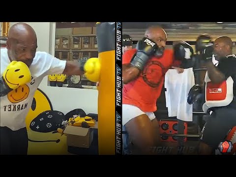 SAVAGE AT 53! MIKE TYSON LAUNCHING BRUTAL COMBINATIONS ON THE HEAVY BAG & MITTS IN COMEBACK TRAINING