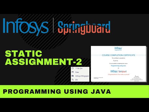 Static Assignment 2 Programming Using Java Infosys Springboard