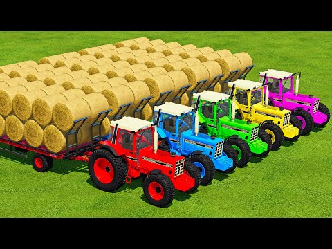 HARVEST, LOAD & MAKE BALES WITH CASE & FENDT TRACTORS - Farming Simulator 22