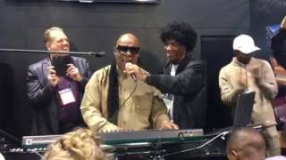 STEVIE WONDER NAMM 2017 First time in public Stevie sings tell me something good