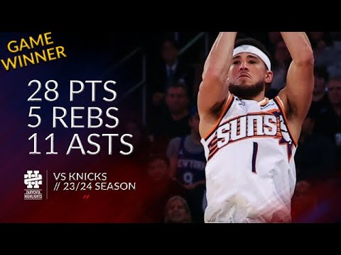 Devin Booker 28 pts 5 rebs 11 asts vs Knicks 23/24 season
